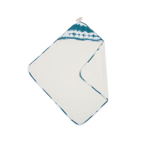 Caspian Hooded Towel - Blue Tie Dye Print